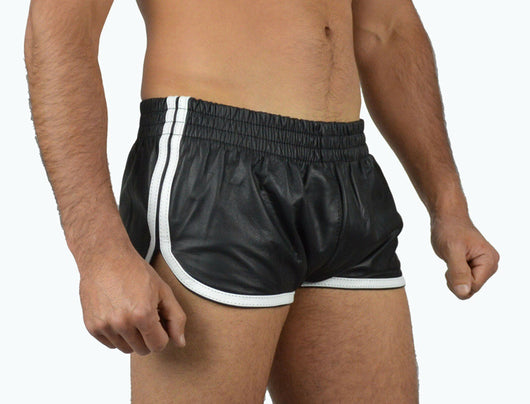 Shorts de Cuero PU con Detalles en Contraste - Estilo Europeo Moderno