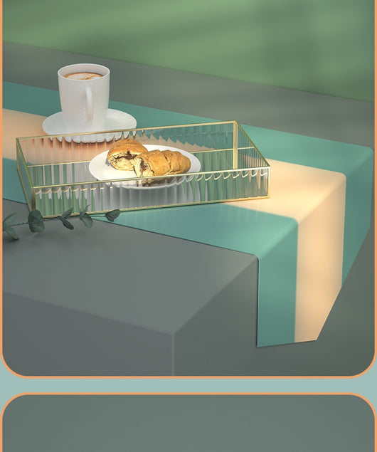 Bandeja de Almacenamiento Cristal Rayada Estilo Nórdico Lujo - Image 14