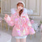 Chaqueta Acolchada de Invierno con Cuello de Piel de Zorro - Colores Pastel Brillantes