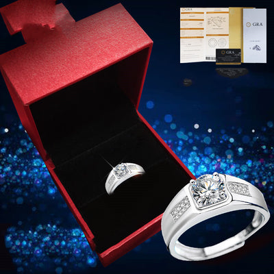Anillo de Diamante de Quilate en Oro Blanco para Parejas en Plata Esterlina - Image 12