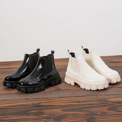 Botas de Cuero Charol con Tacón Cuña - Versátiles y Elegantes - Image 11