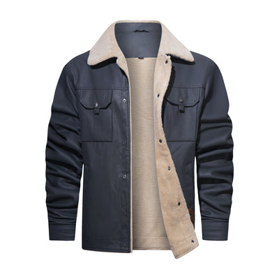 Abrigo de Piel Sintética con Múltiples Bolsillos para Hombre - Image 8