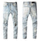 Jeans Skinny Ajustados con Algodón Elástico y Detalles Rotos