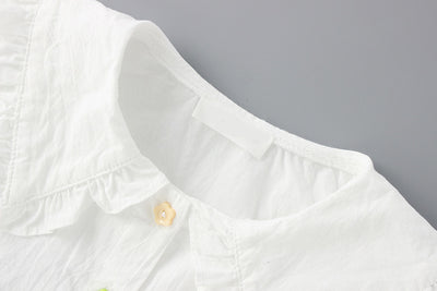 Conjunto Infantil Niña: Camisa Denim con Solapa Grande y Falda con Tirantes - Image 6
