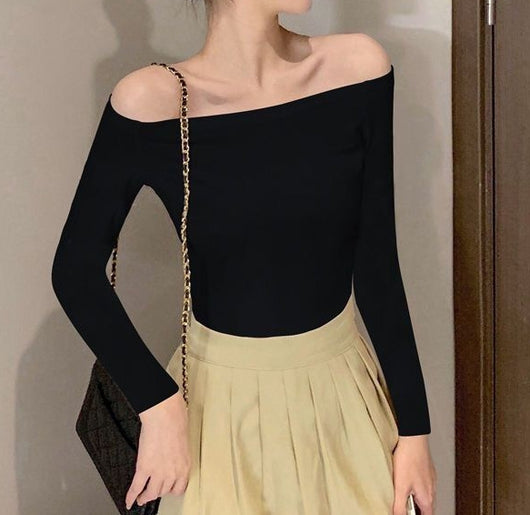 Blusa Elegante Descubierta de Hombros con Mangas Largas Ajustadas - Image 10