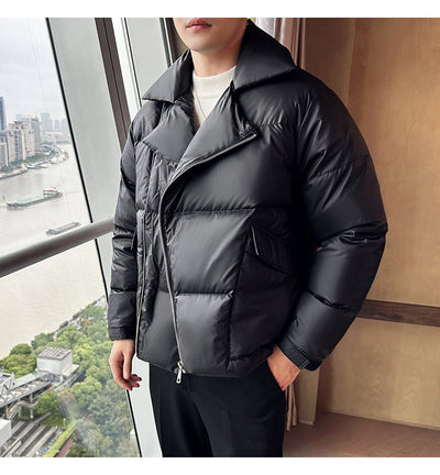 Chaqueta Acolchada de Plumas para Hombre con Cuello Clásico - Image 19