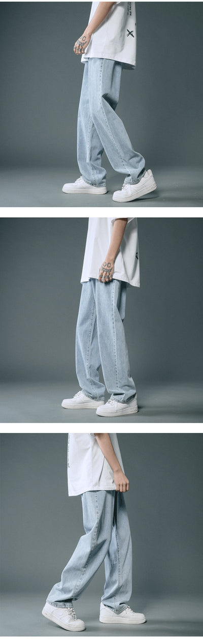 Jeans Rectos Sueltos Ligeros para Hombre - Comodidad de Verano - Image 13