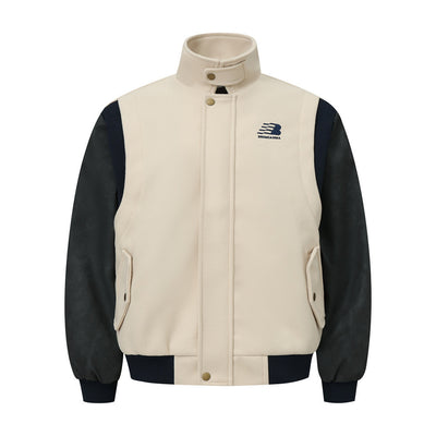 Chaqueta Deportiva Beisbolera Hombre con Contraste de Piel PU - Image 7