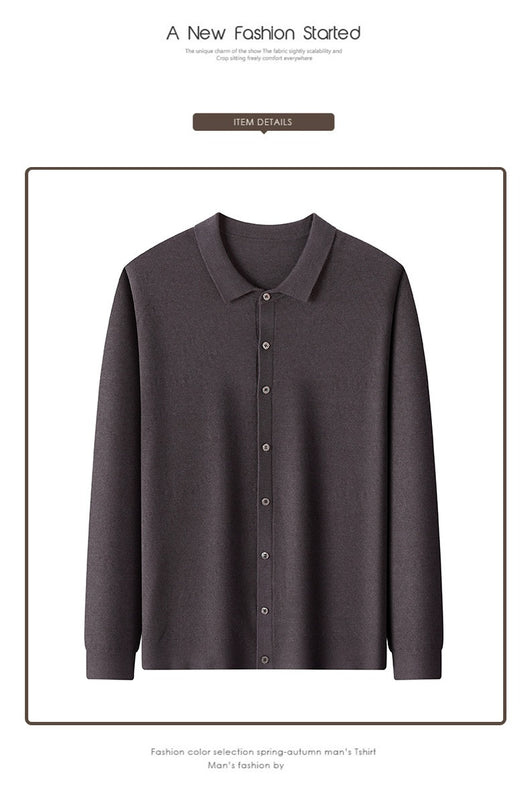 Suéter Urbano de Terciopelo Juan para Hombre - Cuello Alto Liso Otoño - Image 9