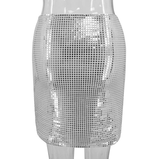 Falda Ajustada con Lentejuelas y Malla para Mujer - Diseño Moderno y Sensual - Image 5
