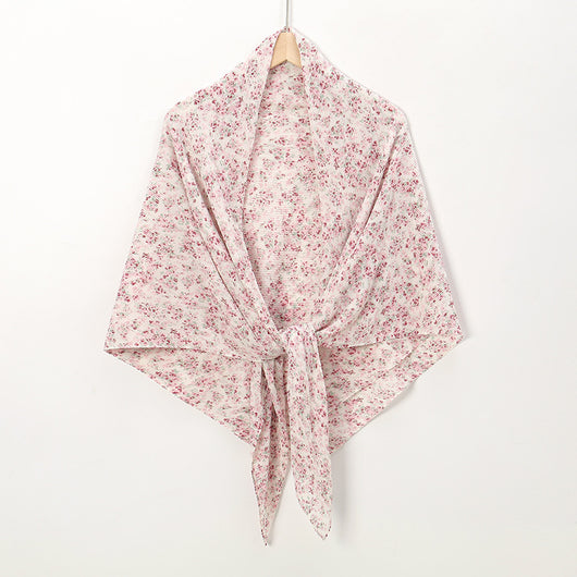 Pañuelo Cuadrado de Gasa Estampado Perla con Pliegues - Image 20