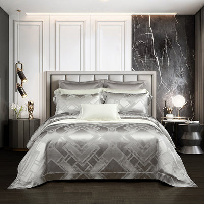 Juego de Cama Jacquard Seda Tencel de Cuatro Piezas - Image 8