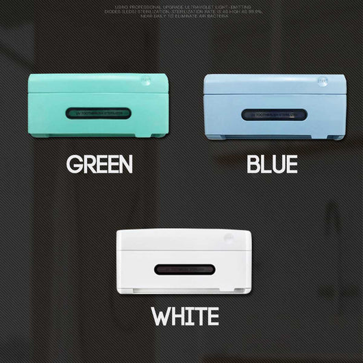 Mint green UV toothbrush sterilizer holder with a 'START' button and a display showing 'UV TOOTHBRUSH STERILIZER'. - Image 7