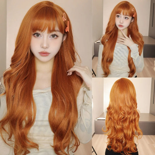 Peluca Mujer Flequillo Voluminoso Largo Medio Cabello Natural Completa - Image 10