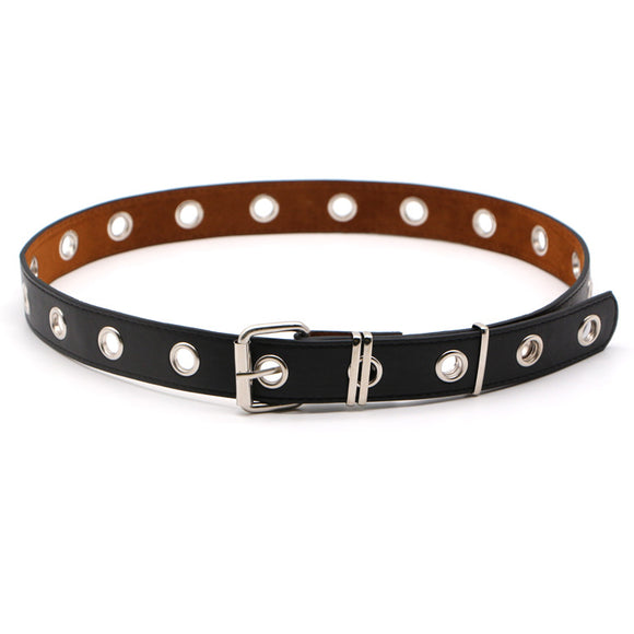 Cinturón Hueco Decorativo con Cadena de Anillos para Mujer