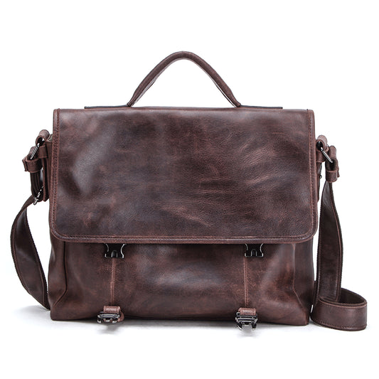 Bolsa Mensajera de Cuero Genuino para Hombre