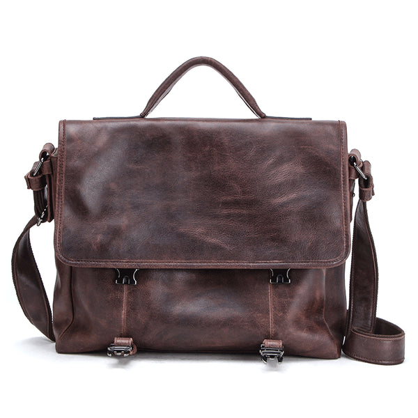 Bolsa Mensajera de Cuero Genuino para Hombre