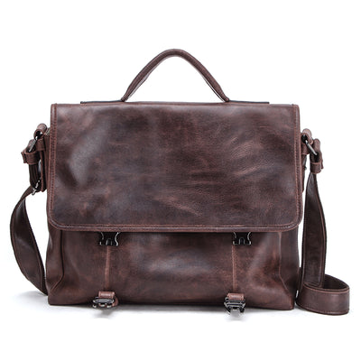 Bolsa Mensajera de Cuero Genuino para Hombre