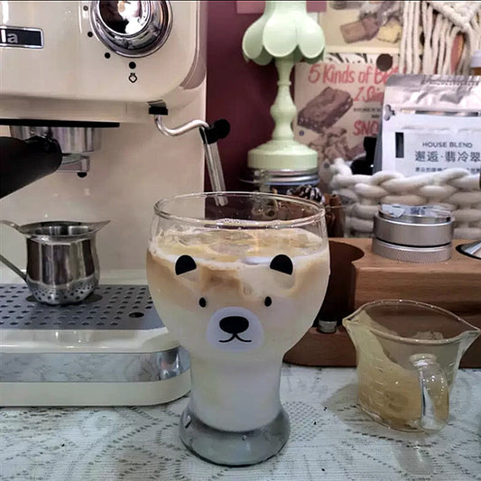Vaso de Vidrio Infantil con Diseño de Osito para Bebidas Frías