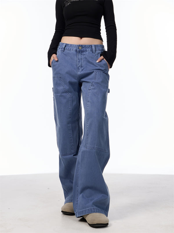 Jeans Rectos Sueltos Estilo Retro con Bolsillos para Mujer - Image 6