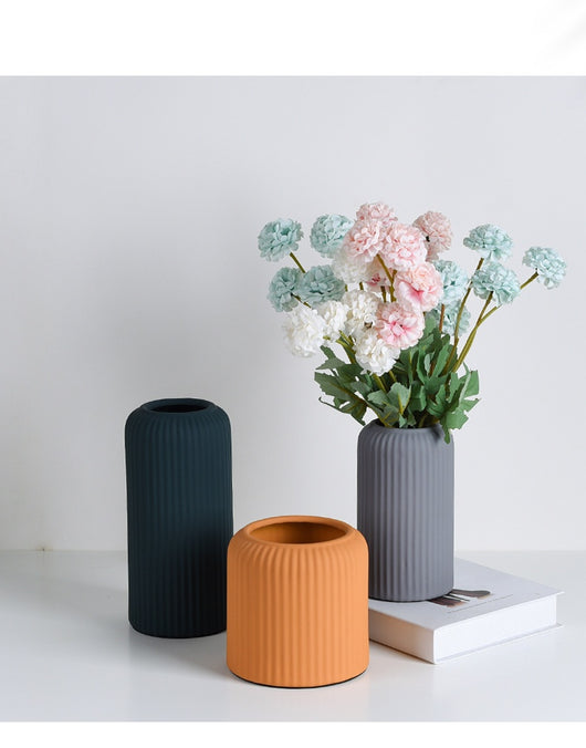 Jarrón Cerámico Minimalista Morandi Boca Ancha para Flores Secas - Image 25