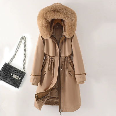 Abrigo Parka Largo Acolchado con Capucha Forrada en Piel para Invierno - Image 11