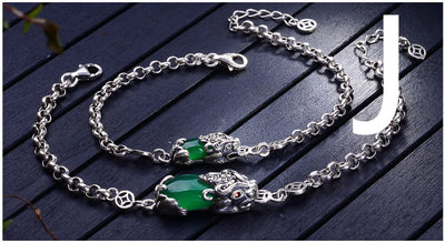Pulsera de Valentía en Plata con Granate, Calcedonia y Ágata - Image 15