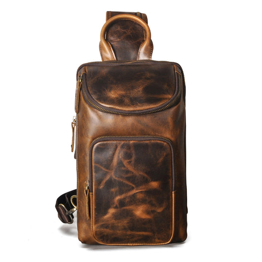 Bolsa de Pecho Retro en Cuero Crazy Horse Premium para Hombre - Image 3