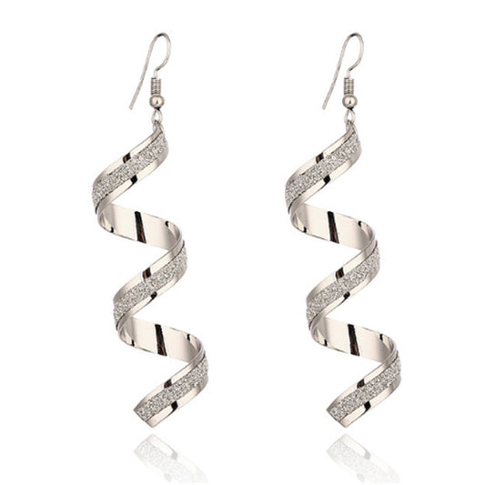 Aretes Largos Espiral Retorcidos Punk para Mujer - Joyería Charm Elegante