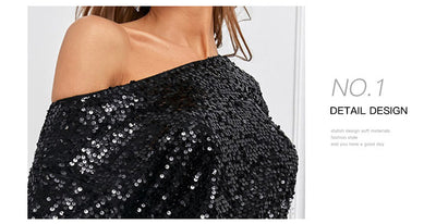 Vestido Largo de Lentejuelas con Cuello Redondo y Cintura Ajustada - Image 13