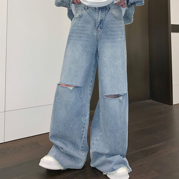 Pantalones Rectos Anchos de Corte Casual