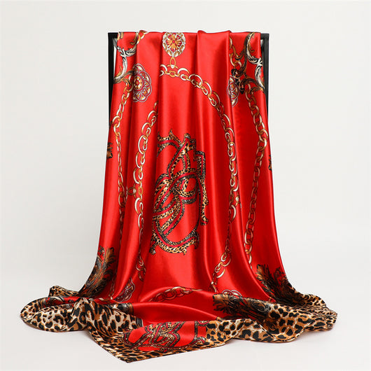 Pañuelo de Seda Estampado Leopardo - Accesorio Fashion Versátil - Image 4