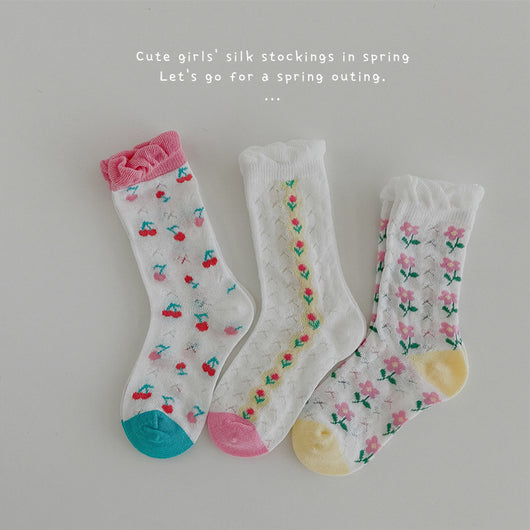 Calcetines Infantiles Verano Cuadros a Cuadros Estilo Coreano - Image 12
