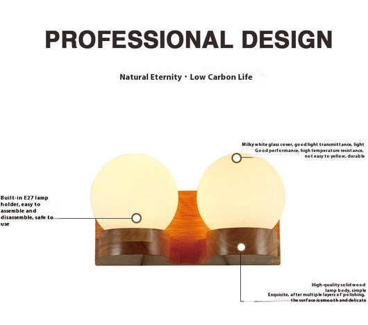 Lámpara de Pared Esférica en Madera Maciza para Sala y Pasillos - Image 10