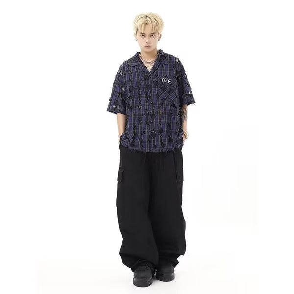 Pantalones Cargo Sueltos Vintage Arrugados Multi-bolsillo - Image 5