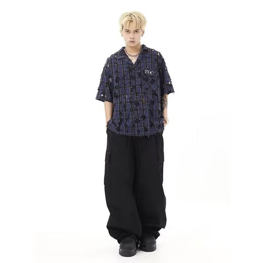Pantalones Cargo Sueltos Vintage Arrugados Multi-bolsillo - Image 5