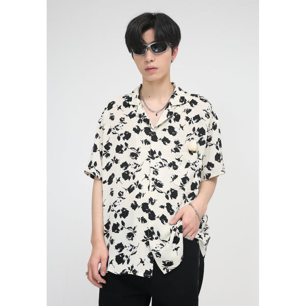 Camisa Estampada para Hombre con Bolsillos Tulipán