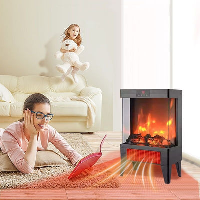 Calefactor de Chimenea con Llama Simulada - Calor Instantáneo en 3 Segundos