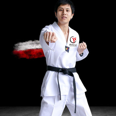 Uniforme de Boxeo Taoísta Manga Corta Bordado para Principiantes - Image 3