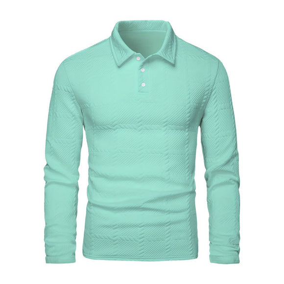 Polo Manga Larga Clásico con Solapa y Botones para Hombre