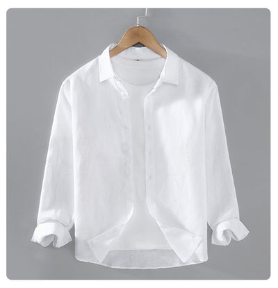 Camisa de Lino Puro para Hombre - Estilo Versátil Moderno - Image 18