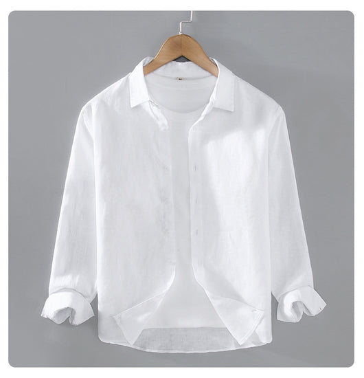 Camisa de Lino Puro para Hombre - Estilo Versátil Moderno - Image 18
