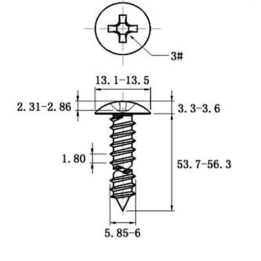 Tornillo Autorroscante de Acero Inoxidable Cabeza Ancha Tipo Champiñón - Image 60