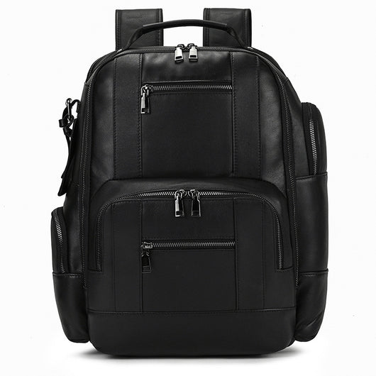 Mochila de Cuero Retro para Hombre - Gran Capacidad y Múltiples Bolsillos - Image 8