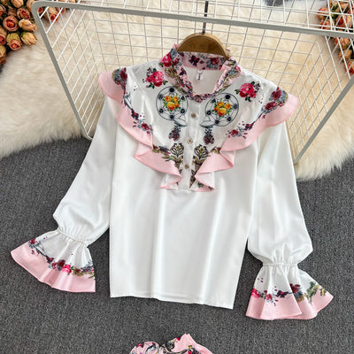 Conjunto de Blusa con Volantes y Falda Talle Alto - Image 25