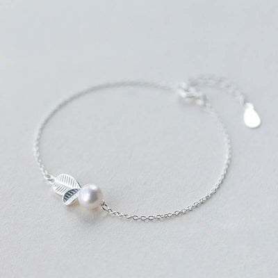 Conjunto de Joyería Perla Hoja Joven - Collar, Aretes y Pulsera para Mujer - Image 8