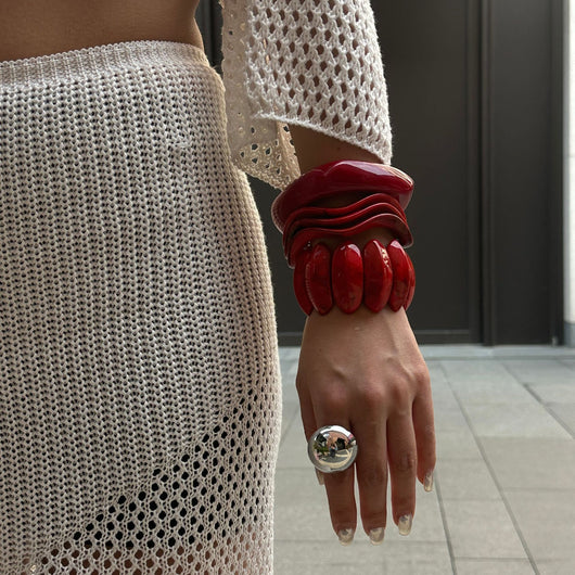 Pulsera Geométrica Roja Minimalista Estilo Europeo - Image 19