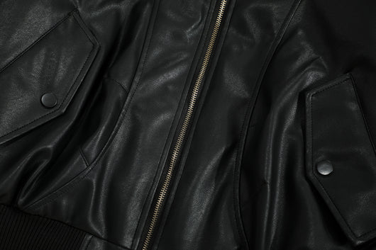Chaqueta de Cuero PU y Algodón - Estilo Urbano Minimalista para Invierno - Image 11