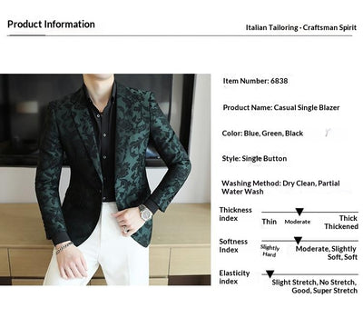 Blazer Slim Fit de Color Liso para Hombre - Primavera Verano - Image 17