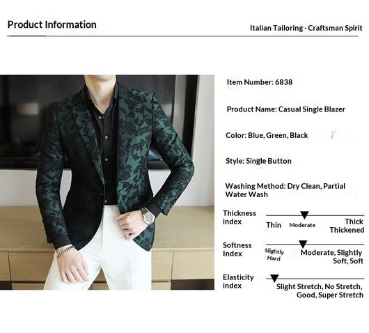 Blazer Slim Fit de Color Liso para Hombre - Primavera Verano - Image 17